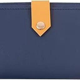 kiff Vegan Leather Kairo Travel Wallet for Men & Women, Passport Holder with 6 Card Slots, Travel Essentials Cruelty-Free Document Case - Yellow/Blue-picture-47