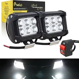 Pivalo PV6I6F2 6 LED 9-85V Fog Light Bar 6 Inch Waterproof Driving Lamp with Mounting Bracket & Handlebar Switch for Motorcycles and Cars (18W, White Light, 2 PCS)-picture-28