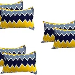 Microfiber Printed Pillow Cover Pack of 6 Pillow Covers, Color-White (SHC_591)-image-3