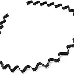 SUSVIJ Black Flexible Metal Wavy Simple Hair Band Hair Hoop Hairband Daily Use for Unisex Men Women (Pack 1)-picture-49