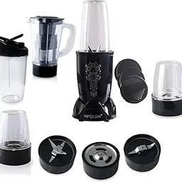 NIPOLIAN Powerful Blender | High-Speed Nutri Mixer for Filtered Juices with Sipper 450 W Juicer Mixer Grinder (5 Jars | Black)-picture-45