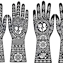 Mehndi Henna Stencil Set – 4 Pcs Floral & Mandala Body Art Templates for Bridal, Festival & Temporary Tattoos Rs52-picture-41