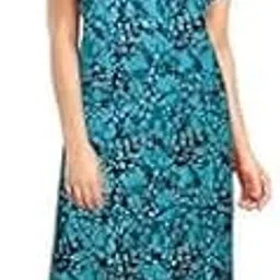 Women’s Cotton Floral Print Maxi Nightgown | V-Neck Short Sleeve Long Night Dress | Combination | Soft Breathable Free Size Nighty for Women Sleepwear-picture-40