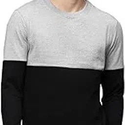 Men's Poly Cotton Striped Sweatshirt with Crew Neck - Regular Fit Full Sleeves, Casual Winterwear for Men-image-22
