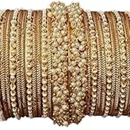 arun bangle ELEGENT METAL CHUDA SET/BRIDAL CHUDA SET WITH PERAL METAL KANGAN FOR WOMEN AND GIRLS-picture-35