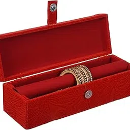 Kuber Industries Wooden Bangle Box For Woman|1 Rod Bangle Storage Box Organizer|Solid Lid & Handle|MAROON-picture-27