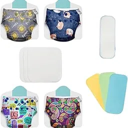 SuperBottoms Stash Builder Pack with 4 Freesize UNO- New version| Cloth diapers combo for babies from 3M to 3Y |Comes with 3 Fleece liners, 3 Booster Pads & 1 Very Heavy Wetter Pad (hemp insert) image 1