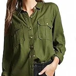 c.cozami Women's Regular Fit Double Pocket Casual Shirt-picture-49