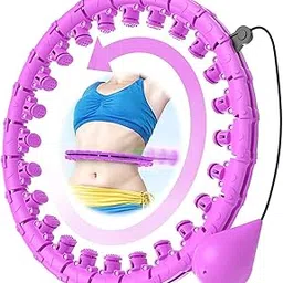 CHEENNY Smart Weighted Hula Ring Hoops, Hula Circle 24 Detachable Fitness Ring with 360 Degree Auto-Spinning Ball Massage, Gymnastics, Adult Fitness for Weight Loss-Multi Color(Design-1)-image-59