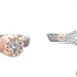 tassya Crystal Leaf Design Toe Rings, Adjustable, Set of 2-picture-23