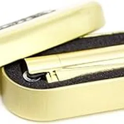 Clipper Metal Cigarette Lighter with Case Designer Box - Refillable Lighter. (Gold)-image-1