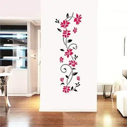 Decal O Decal Vinyl Floral Vine Art Wall Stickers (Pink), Pack of 1, Self Adhesive-image-19