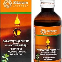 Sitaram Ayurveda Saraswatharishtam With Gold 200ml syrup| Kerala Ayurvedic Saraswatarishta Supplement With Brahmi And Ashwagandha.-picture-26