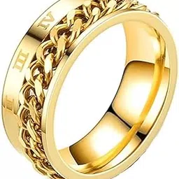 meenaz Rings for Men Boys Boyfriend gents friends girls mens Golden ring for men Black diamond Gold Ring for Boys Chain Stainless Steel finger Rings Stylish Fashion thumb band accessories Combo 484-picture-32