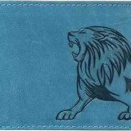 samtroh RFID Protected Leather Wallet for Men | Classic Style & Printed | Premium Leather Craftsmanship | 3 Card Slots, 2 Cash Compartments, 2 Secret Slots, Coin Pocket (Lion, Turquoise)-picture-59