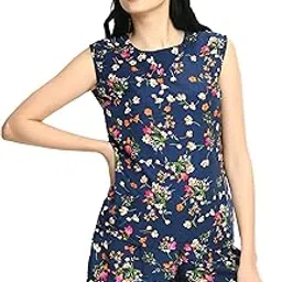 usa fantasy Women Navy Blue Floral Print Top & Shorts Set-picture-55