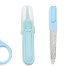 Chipmunks Grooming Kit for New Born Baby - Nail Cutter - Rounded Scissors - Baby Nail Filer - Tweezer - Kids Accessories Set - Ideal for Travelling & Home Use - Accessories Set To Keep Infants & Toddlers Clean - Perfect Nursery Gift (Blue, Pack of 4)-picture-22