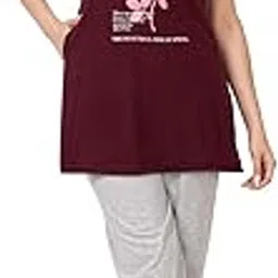 kvetoo Plus Size Cotton Printed Long Night Suits Dresses Set for Women-picture-10
