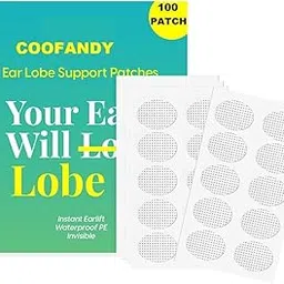 COOFANDY Ear Lobe Support Patches for Earrings – Invisible Lobe Lifters for Heavy Earrings – Earring Lobe Protectors for Women & Girls – 100 Pairs Transparent Adhesive Pads-picture-21