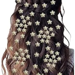 hair flare Star Hair Pin, Bright Crystal Stone with Pearl, 80 Pins_2697-picture-36