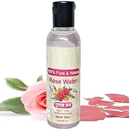 Glamezone Rose Water | Gulab Jal | Natural Hydro Distilled | for Skin & Face | 100% Pure & Natural | For Cleansing Skin | No Artificial Fragrance & Alcohol | In Plastic Bottle Face Wash (50 ml)-picture-42
