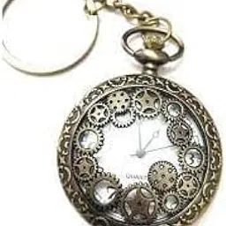 M S Retro Design Machine Theme Designer Pocket Watch Vintage Clock Antique Metallic Key Ring Keychain Gandhi Style Pocket Watch Key Chain-picture-20