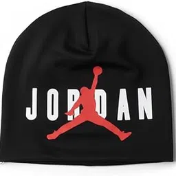 Jordan Classic Black Beanie with Red Jumpman Logo, Winter Cap, Athletic Basketball Headwear-picture-34