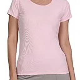 mairoz Women's Short Sleeve T-Shirt, Round Neck, Pink Colour-picture-30