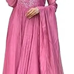 toochki Women Mirror Work Anarkali Kurta and Pant Set with Dupatta Three Piece (3 Piece)-picture-14