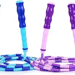 Jump Rope Kids-2 Pack Soft Beaded Skipping Rope Adjustable Tangle-Free Segmented Jumping Rope for Children and Students-image-33