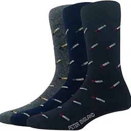 peter england Men's Cotton Full Length Socks (Pack of 3) Anthra Melange, Navy, Black-picture-43