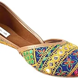 bellie bella Women Punjabi Jutti & Mojari's (Blue-Multi, Numeric_8)-picture-10