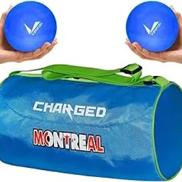 VERIFIED Gym Set Including 2 PCS of VERIFIED 3 KG Soft Weight Ball and Charged Gym Bag Montreal Large Sky-picture-65