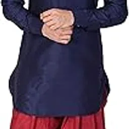 over crowd Men's Silk RoundSilt Cuff Short Kurta & Salwar Dhoti Set Special for Boys & Men-picture-52