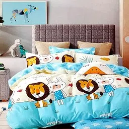Riftree Glace Cotton 300 TC Microfiber Kids Double Bed Comforter 90 x 100 inches or 229 x 254 cms (Sky Blue)-picture-11