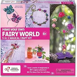 Chalk and Chuckles Paper Art and Craft Kit,Make Your Own Fairy Princess World,5-in-1 DIY Creative Activity Kit for Kids,Gifts for Girls,Boys Ages 4,5,6,7,8,9-Magical Toys for Kids,Multicolor-picture-15