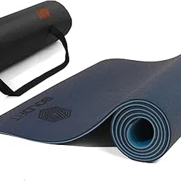 Boldfit Yoga Mat for Women and Men with Cover Bag TPE Material Extra Thick Exercise Yoga Mat for Men for Workout, Yoga, Fitness, Exercise Mat Anti Slip Mat, Yoga Mat 6mm Gym Mat Dark-Light Blue-image-48