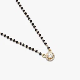 tweov Gold Plated Round Shaped AD Silver Mangalsutra-picture-32