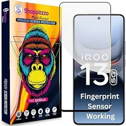 Shoppitzzo Military Grade-Gorilla Tempered Glass Screen Protector-with 100% Fingerprint Sensor Working-Edge to Edge Full Screen Coverage-9H Hardness-With Easy Installation Kit-Black(Pack Of 1)-Compatible With iQOO 13 5G (6.82 Inch)-picture-21