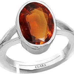 clara Gomed Hessonite 9.3cts or 10.25ratti Stone Silver Adjustable Ring for Men-picture-20
