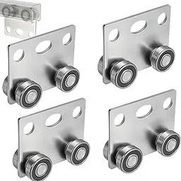 BiJun 4 Wheel Trolley Assembly Roller, 770 lbs Load Capacity, Silent Operation, 2 Count, Silver Steel, INDUSTRIAL_CASTERS-picture-12