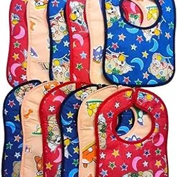 JD PRO Waterproof Spill Resistant Bibs, Baby Apron With Bib, Baby For 6 to 12 Months, Fastdry Bibs, Soft Cotton Bib Infant Apron Pack of 4 (Multicolor)-image-13