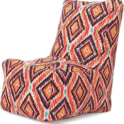 Style Homez Canvas Classic Chair, Cotton Canvas Geometric Printed Bean Bag L Size for Kids, Cover Only-image-58