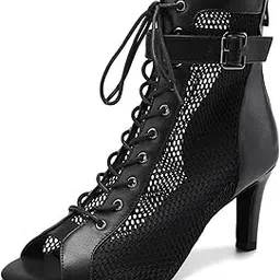 ikaanya Women Latin Boots Dance Shoes for Salsa, Tango, Ballroom Performance or Practice-picture-57