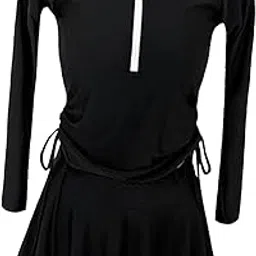 myaddiction Women's Swimsuit Elegant Swimming Top and Shorts for Diving Outdoor Swimming M Black-picture-13