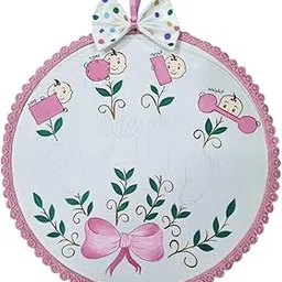Boys & Girls Most Beautiful & Trendy Hand Printed Baby Foot Print Hoop For Children (Bow)-image-25