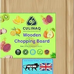 Wooden Chopping Board for Kitchen | Premium Rubber Wood | 100% Natural | Eco-Friendly Wooden Cutting Board for Kitchen | Vegetable Cutting Board | Serving Tray & Platter | (34 X 24 X 1.8) cm-image-9