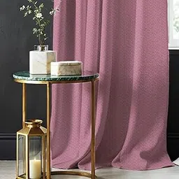Urban Space Blackout Curtains for Door 7 Feet Long Set of 2, Embossed Herringbone Design, 100% Light Blocking Blackout Curtain for Living Room, Curtains with Eyelets and Tieback (Drift Pink, 7 Feet)-picture-27
