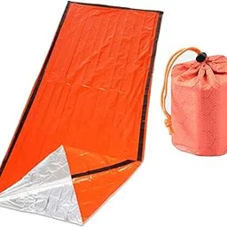 VMS INDIA Outdoor Thermal Emergency Sleeping Bag Survival Hiking Blanket Keep Warm Orange-picture-45