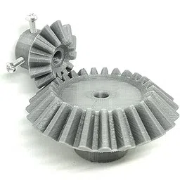 INVENTO 1pcs 3D Printed Plastic Bevel Gear 12 Teeth (33mm dia) + 25 Teeth (66mm dia), 15mm Width, 6mm hole, 2.5 Module for DIY Projects-picture-17